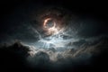 Mystical Solar Eclipse with Divine Light Rays Royalty Free Stock Photo