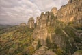 Dramatic autumn landscape of rock formations in Meteora, Greece Royalty Free Stock Photo