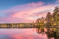 Dramatic Autumn sunset at Hamilton Lake in Arkansas Royalty Free Stock Photo