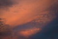 Dramatic and beautiful pink clouds abstract background of art picture of orange clouds texture. Royalty Free Stock Photo