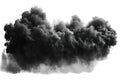 Dramatic Black Smoke Cloud. Pollution And Environmental Impact Concept Isolated On Transparent Background Royalty Free Stock Photo