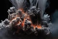 dramatic black smoker hydrothermal vent emitting plumes