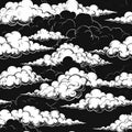Dramatic Black and White Cloudscape Seamless Pattern Royalty Free Stock Photo