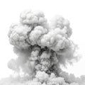 Large Black and White Smoke Explosion Cloud on White Background monochrome Royalty Free Stock Photo