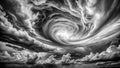 Dramatic Black and White Monochrome Cloudscape A Powerful Atmospheric Sky Image for Design and Photography Royalty Free Stock Photo