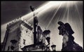Dramatic Black and White Photo: Sunrays on Christ, Palais des Papes, Avignon