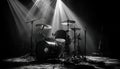 Dramatic Drum Kit on Stage Royalty Free Stock Photo