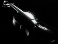 Dramatic Black-and-White Violin in Spotlight Royalty Free Stock Photo