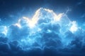Dramatic Blue Clouds With Lightning And Starry Night Sky Background Texture Royalty Free Stock Photo