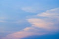 Dramatic blue sky background. Picturesque colorful clouds lit by sunlight. Vast sky landscape panoramic scene - colorful Royalty Free Stock Photo