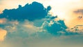 Dramatic blue sky and clouds at sunset or evening time. Royalty Free Stock Photo