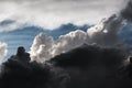 Blue Sky With Cumulus Storm Clouds Closeup