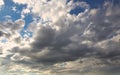 Dramatic blue sky with rays and white clouds Royalty Free Stock Photo