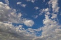 Dramatic blue sky with rays and white clouds Royalty Free Stock Photo