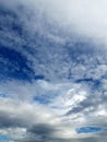 Dramatic blue sky with some grey clouds. Concept of immensity
