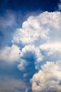 Dramatic blue sky with white stormy clouds before the rain. Royalty Free Stock Photo