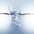 Dramatic blue water splash Royalty Free Stock Photo