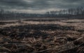 Dramatic Burned field from controlled burn Royalty Free Stock Photo