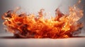 Dramatic Burning Fire on a Solid Background, Capturing the Fiery Intensity and Power of This Element in Motion