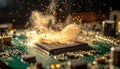 Catastrophic CPU Burnout and System Meltdown Royalty Free Stock Photo