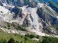 Dramatic Carrara marble quarry, mountain view. Italy.