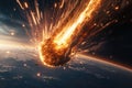 Dramatic CGI Rendering of Meteor Impact Event