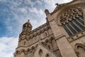 Dramatic church building exterior from a low angle