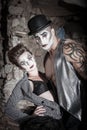 Dramatic Cirque Couple Royalty Free Stock Photo