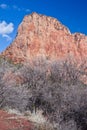 Dramatic cliffs in Kolob Canyon in the winter time Stock Photo: