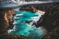 Dramatic Cliffside View of Turquoise Ocean