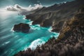 Dramatic Cliffside View of Turquoise Ocean