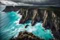 Dramatic Cliffside View of Turquoise Ocean