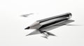 Dramatic Clip Art Pencil With Broken Edge On Shiny White Sheet Royalty Free Stock Photo