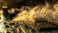 Exploding Circuit Board System Meltdown Royalty Free Stock Photo