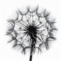 Dramatic Close Up of a Dandelion Seed Head against a White Background Royalty Free Stock Photo