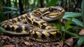 Python Constrictor in Action: Gripping Prey in a Powerful Coil Royalty Free Stock Photo