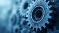 A dramatic close-up of a single massive gear with teeth that shift and reform in a continuous flow Royalty Free Stock Photo