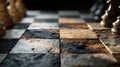 Dramatic Close-Up of Textured Chessboard with Natural Light Effects Royalty Free Stock Photo