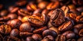 A Dramatic CloseUp of Roasted Coffee Beans A Study in Texture Shadow and Depth Under LowLight Conditions Royalty Free Stock Photo