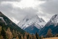 Dramatic Cloud-Covered Rocky Mountain Landscape Royalty Free Stock Photo