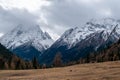Dramatic Cloud-Covered Rocky Mountain Landscape Royalty Free Stock Photo