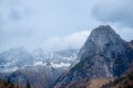 Dramatic Cloud-Covered Rocky Mountain Landscape Royalty Free Stock Photo