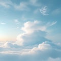 Dramatic Cloud Formation Above a Misty Sky clouds blue sky Royalty Free Stock Photo