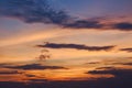 dramatic cloud formations at dusk. changing weather forecast Royalty Free Stock Photo