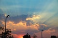 dramatic cloud and light ray Royalty Free Stock Photo