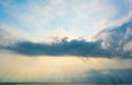 Dramatic Cloud and Sky Before Sunset or After Sunset with Sun Beam.