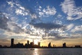 Dramatic clouds and Bahrain skyline Royalty Free Stock Photo