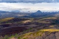 Dramatic clouds coming to the valley of Thorsmork, southern Iceland. View from the road down off Valahnukur. Laugavegur trail