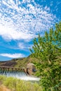 Dramatic clouds hoover in the sky over the Boise River Diversion Dam