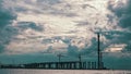 Dramatic Clouds over a Bridge Under Construction